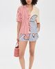 FARM Rio FARM Rio Navy Stripes Off-White Shorts Navy Stripes Off White - 5