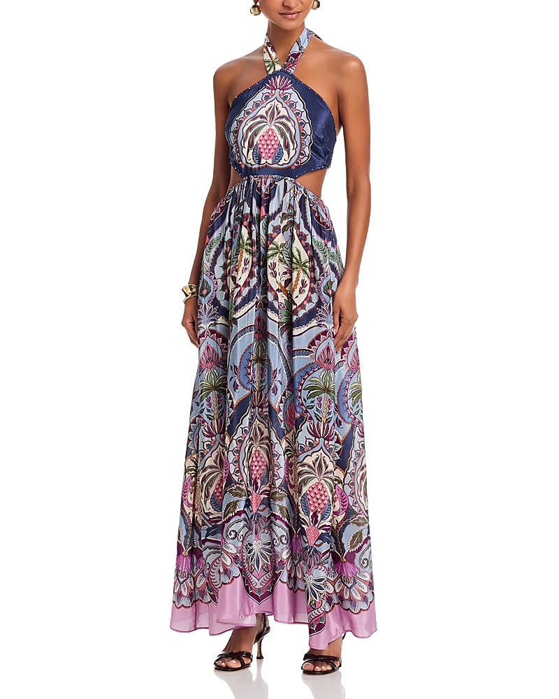 green palm maxi dress Shante Maxi Dress Natural/Green / S