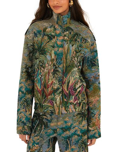 Farm Rio Farm Rio Petricor Jacquard Stand Collar Jacket