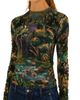 FARM Rio FARM Rio Petricor Long Sleeve Ruched Jersey Top - 1