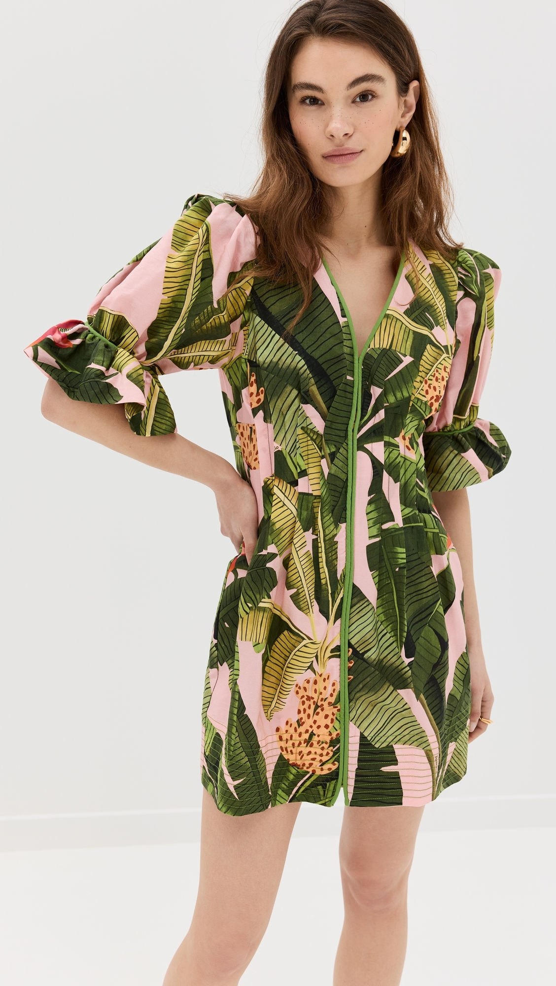 farm rio black spring bananas print mini dress Yellow Fruit Leaves Banana Beaded Fringes Sleeveless Top