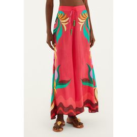 FARM Rio FARM Rio Placed Print Wide Leg Drawstring Pants