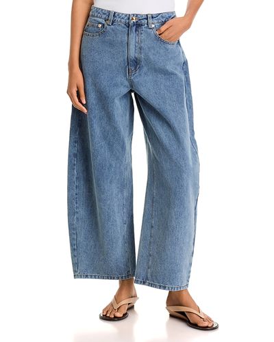 Farm Rio Farm Rio Richelieu Embroidery Wide Leg Jeans in Blue