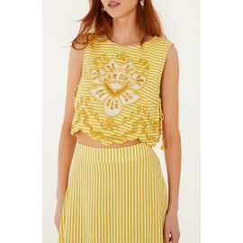 FARM Rio FARM Rio Richilieu Stripe Eyelet Tank