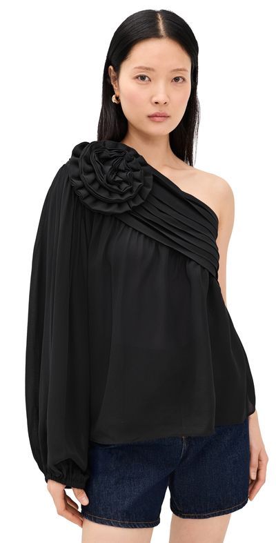 FARM Rio FARM Rio Rose One Shoulder Blouse Black