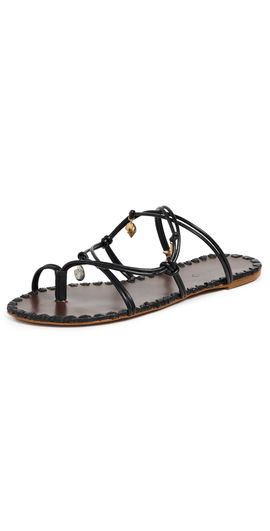 FARM Rio FARM Rio Sea Flat Sandals Black And Cuoio
