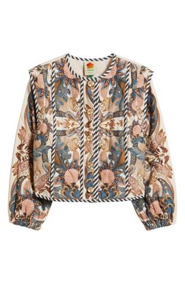 FARM Rio FARM Rio Sea Garden Print Button Front Jacket