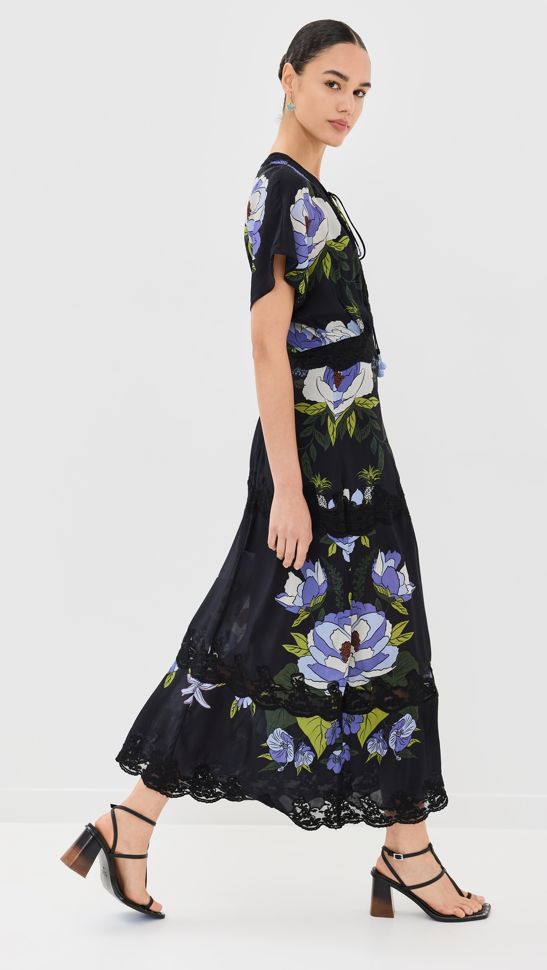 chinese dress ladies Mixed Lace Garden Midi Dress  FARM Rio