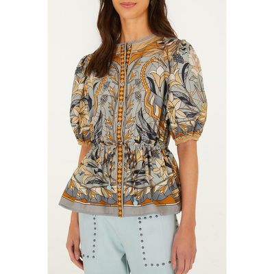 FARM Rio FARM Rio Stained Glass Beauty Half Placket Cotton Top