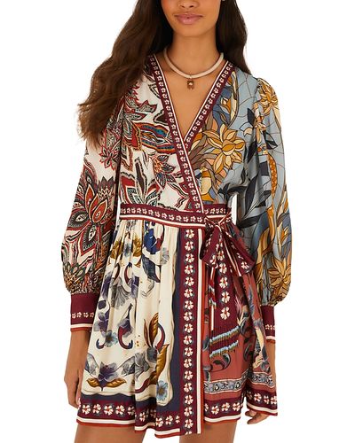 Farm Rio Farm Rio Stained Glass Wrap Mini Dress
