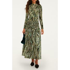 FARM Rio FARM Rio Striped Leaves Cotton Midi Skirt