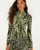 FARM Rio FARM Rio Striped Leaves Smocked Long Sleeve Top - 4