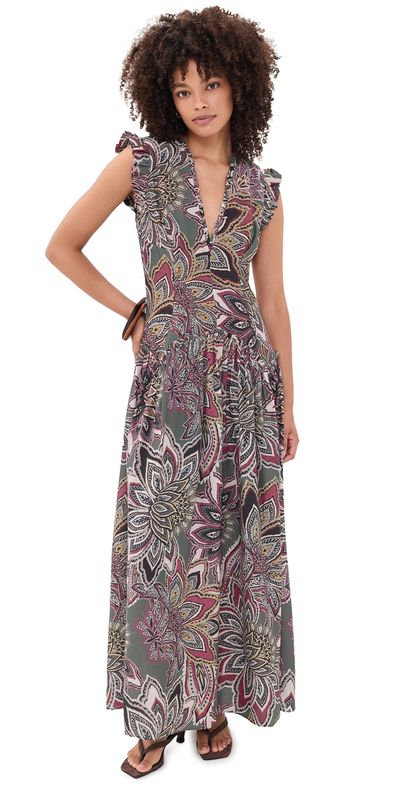 FARM Rio FARM Rio Tapestry Flowers Maxi Dress Tapestry Flower Dark Green