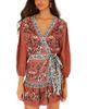 Farm Rio Farm Rio Tapestry Wrap Mini Dress - 1