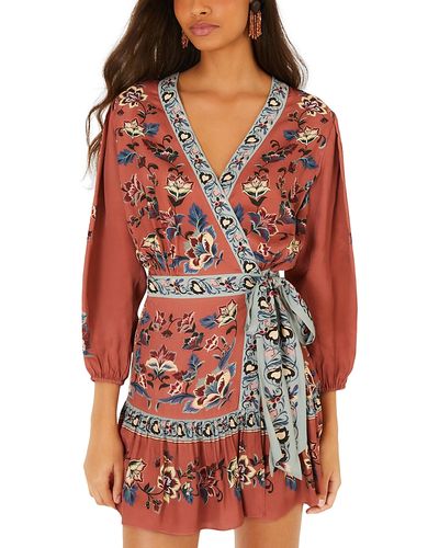 Farm Rio Farm Rio Tapestry Wrap Mini Dress