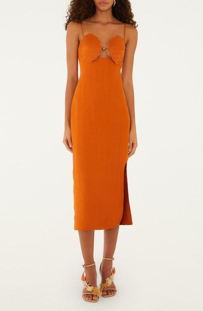 FARM Rio FARM Rio Terra Cotta Sleeveless Midi Dress