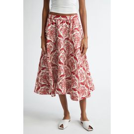 FARM Rio FARM Rio Tropical Cameo Linen Blend Midi Skirt