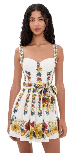 FARM Rio FARM Rio Tropical Mini Dress TROPI OFF-WHITE SCARF