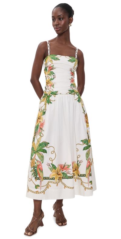 FARM Rio FARM Rio Tropical Royalty Midi Dress Orange