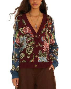 Farm Rio Farm Rio V Neck Two Tone Cardigan