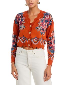 Farm Rio Farm Rio Victorian Floral Knit Cardigan