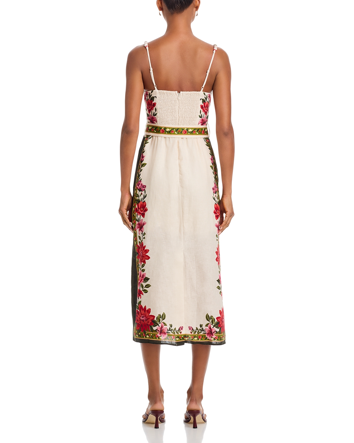 farm rio sleeveless embroidered slim midi dress Farm Rio Red Sleeveless Midi Dress main image 0