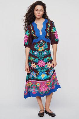 Farm Rio Farm Rio x Anthropologie Scalloped Maxi Dress