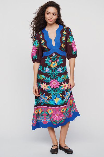 Farm Rio Farm Rio x Anthropologie Scalloped Maxi Dress