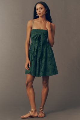 anthropologie green bow dress Farm Rio