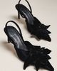 Farm Rio Flower Velvet Slingback Heels - 2