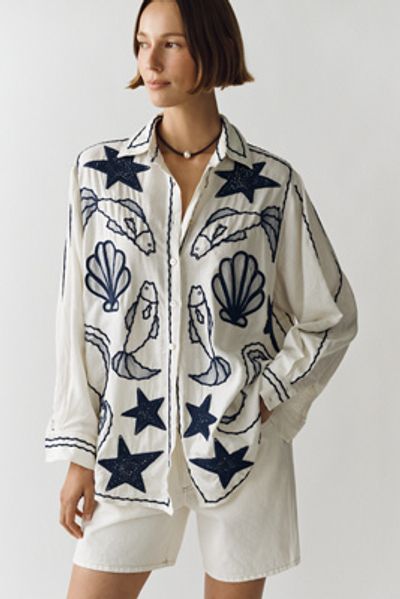 Farm Rio Fresh Fish Buttondown Shirt