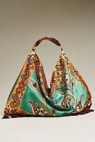 Farm Rio Fringed Scarf Hobo Bag