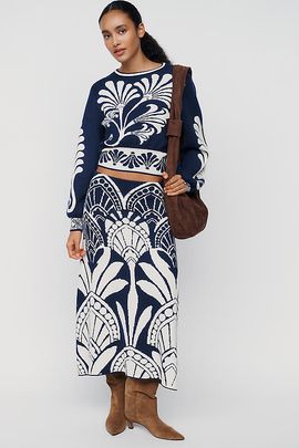 Farm Rio Knit Jacquard Skirt