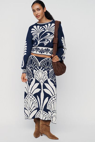 Farm Rio Knit Jacquard Skirt