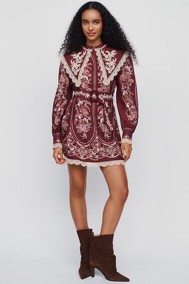 Farm Rio Lara 100% Cotton Belted Mini Dress
