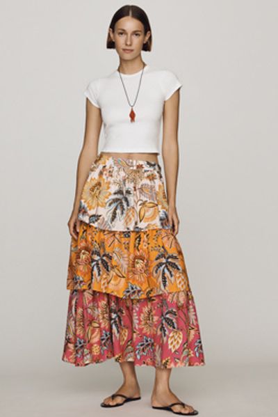 Farm Rio Linen Mixed Floral Mini Dress