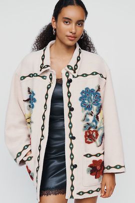 Farm Rio Lunar Boho Wool Blend Fleece Jacket