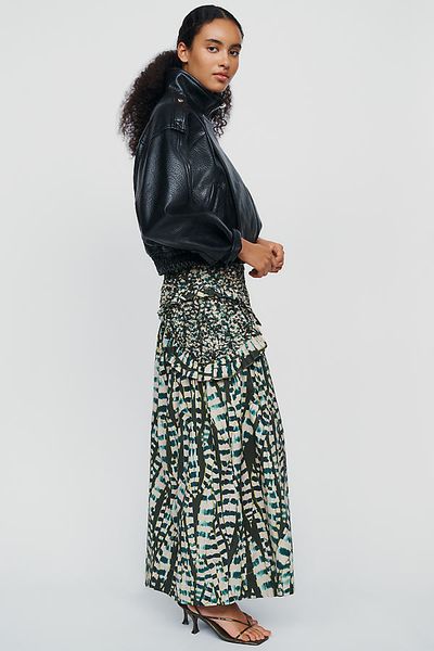 Farm Rio Moss 100% Cotton Maxi Skirt