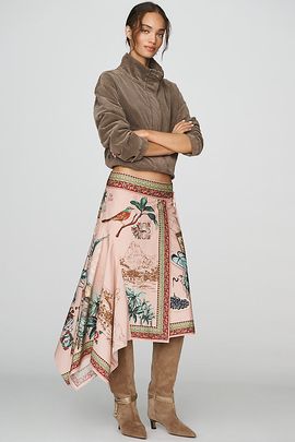 Farm Rio Poetry 100% Cotton Midi Skirt