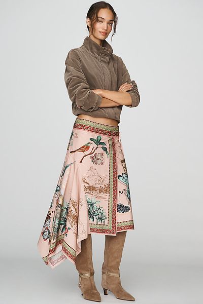 Farm Rio Poetry 100% Cotton Midi Skirt