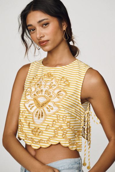 Farm Rio Richilieur Embroidered Tank Top