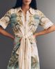 Farm Rio Royal Sea Gathered-Waist Midi Dress - 2