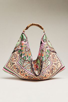 Farm Rio Satin Scarf Hobo Bag