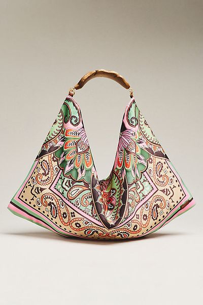 Farm Rio Satin Scarf Hobo Bag