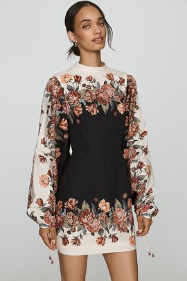 Farm Rio Winter Floral 100% Cotton Mini Dress