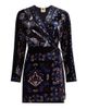 Farm Rio Women's Arabesque Mix Scarves Floral Velvet Wrap Minidress - 1