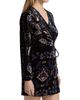 Farm Rio Women's Arabesque Mix Scarves Floral Velvet Wrap Minidress - 4