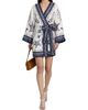 Farm Rio Women's Coast Scarf Linen Tie-Waist Minidress - 2