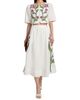 Farm Rio Women's Floral-Embroidered Linen Crop Top - 2