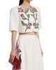 Farm Rio Women's Floral-Embroidered Linen Crop Top - 4